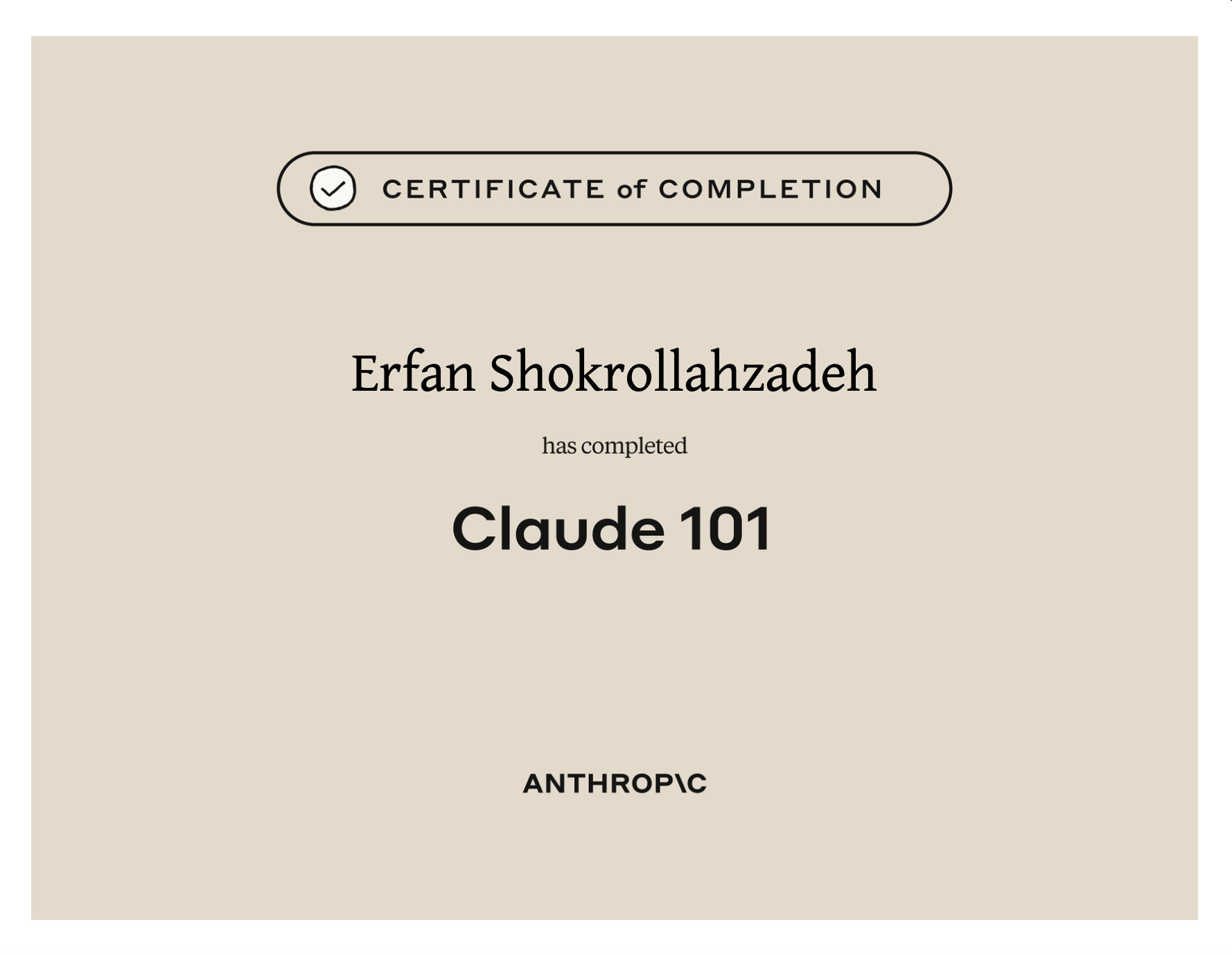 Certificate of Claud AI Engineer